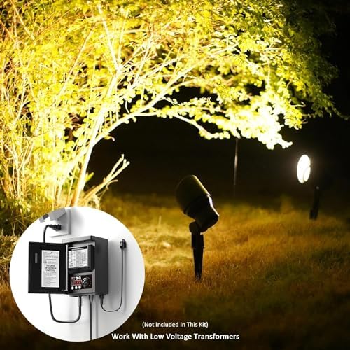 4 Pack - Malibu 9604 Flood Light Low Voltage Landscape Lighting - 20W 145 Lumens Halogen Malibu Outdoor Lights 2800K with Stake Connector - Image 5