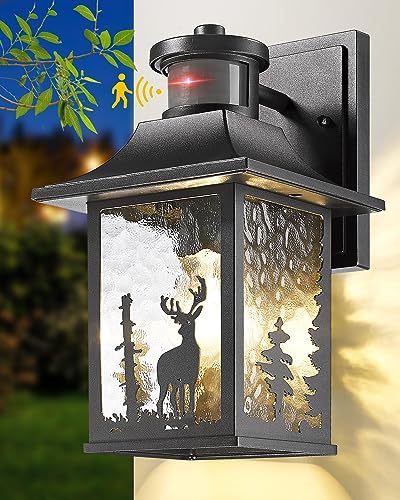 Motion Sensor Outdoor Wall Light Dusk to Dawn Porch Light Wall Mount by WSCXSC