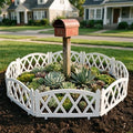 WORTH 8-Pack Short Plastic Garden Fence, White Decorative Border Fence with Pickets, 10 in. H x 16 ft. Total Length Interlocking Landscape Edging for Flower Beds, Lawn, Indoor Outdoor Use by WORTH