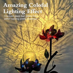 Decorative Solar Garden Light, Flower Glass Globe Stake For Lawn Yard - Image 3