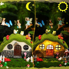 Suzile 50 Pcs Solar Fairy House Garden Accessories Set, Stone House - Image 5