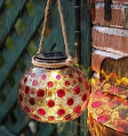 LED Solar Glass Ball Light, Waterproof LED Glass Pink Polka Dot Mason Jar Lamp for Garden, Walkway, Pathway, Yard Décor Solar Outdoor Solar Hanging Decorative Lights - Image 5