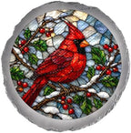 Magnolia Garden 10-Inch Red Cardinal Stepping Stone - Faux Stained Glass Winter Bird Garden Stone, Weather-Resistant Resin Pathway Accent, Memorial Songbird Outdoor Yard Decor & Walkway Plaque by DicksonsGifts