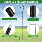 Hicarer 12 Pcs Shepherds Hooks for Outdoor 37 Inch Bird Feeder Pole Rust Resistant Steel Shepard Hooks for Wedding Garden Bird Feeders Hanging Lanterns Solar Outdoor Lights - Image 3