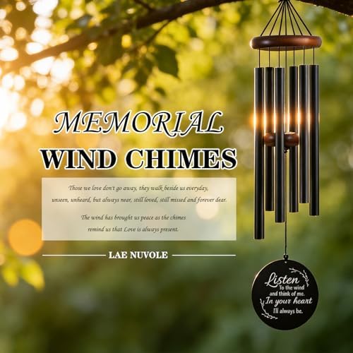 36 Inch Memorial Wind Chimes for Loss of Loved One - Deep Tone, Durable Metal Sympathy Wind Chimes for Outside, Outdoor Decor, Garden Patio Porch Yard Home, Meaningful Gift for Mom Women Housewarming - Image 2