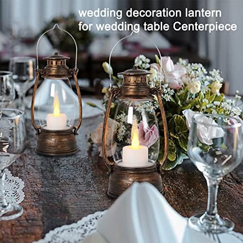 Vintage Lantern Decor, 4-Pack Flickering LED Candle Lantern with Remote Small Sized Lantern Indoor Outdoor Hanging Lanterns for Wedding Centerpiece,Halloween,Christmas,Farmhouse Decorations - Image 4