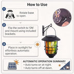 Solar Lanterns Outdoor Hanging Lights Colorful Stained Glass Window Glass Wall Lantern 2 Pack, Waterproof Decorative Solar Sconce with Wall Mount Kit for Garden Porch Fence Chicken Coop Summer Decor - Image 4