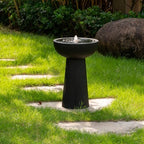 23.23" H Outdoor Water Fountain Made with Eco-Friendly Recyclable Materials, Polyethylene Bird Bath Bubbler Water Fountain Outdoor, Garden Decor with LED Light & Pump for Patio (Black) - Image 5