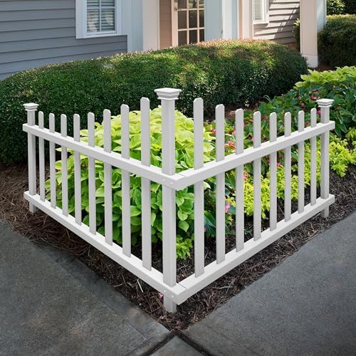 Zippity Ashley Corner Picket Fence, White Vinyl DIY No Dig Kit by ZippityOutdoorProducts