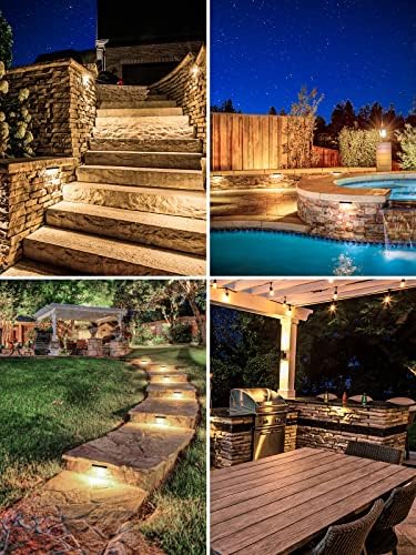 3W Retaining Wall Lights,4 inch Small Size LED Hardscape Lighting Low Voltage Landscape Lights,12V 24V Step Lights Outdoor,Waterproof 3000K Soft White Walls Stairs Lighting(10-Pack+Connectors) - Image 6