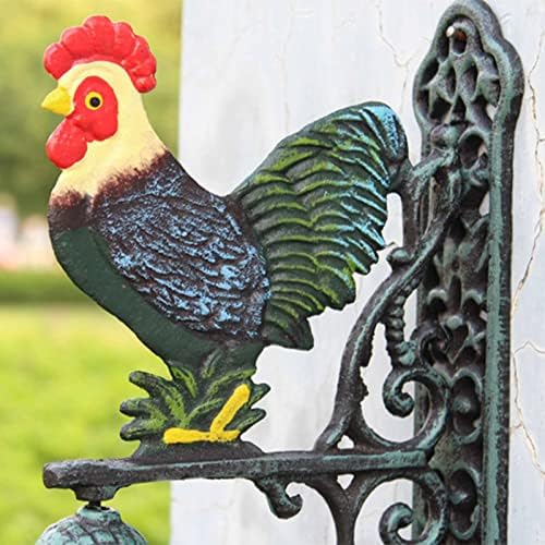 Large Cast Iron Dinner Bell, Sign with Big Cock, Manually Shaking Wall Hanging Doorbell - Indoor Outdoor Wall Mounted Dinner Bell - Image 2
