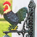 Large Cast Iron Dinner Bell, Sign with Big Cock, Manually Shaking Wall Hanging Doorbell - Indoor Outdoor Wall Mounted Dinner Bell - Image 2