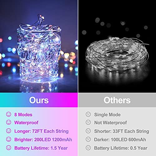 4-Pack Solar Fairy Lights Outdoor, Extra-long 288FT 801LED String Lights - Image 2