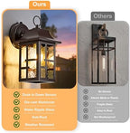 OKELI 2-Pack Dusk to Dawn Exterior Lighting Fixture, Farmhouse Outdoor Wall Lights with Ripple Glass, Aluminum Porch Light Wall Mount, Anti-Rust Outside Wall Sconce for House, Garage(Brown) - Image 4