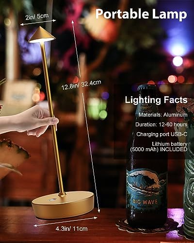 Cordless Table Lamp Rechargeable 6000mAh Battery LED Outdoor Light - Image 4