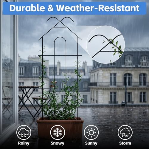ARIFARO 4 Pack 40" Metal Garden Trellis for Climbing Plants Outdoor - Image 5