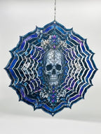 Shwing 12 Inch Wind Spinner Hanging Wind Sculptures Gothic Skull Metal Decor Double Sided Outdoor Kinetic Garden Art 3D Wind Spinner Hanging Ornament for Patio Porch Balcony Backyard Tree Decor - Image 4