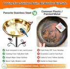 50" Tall Stainless Steel Bird Bath for Outside, Bird Water Feeder - Image 2