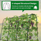 Cucumber Trellis for Raised Bed with Plastic Coated Steel Pipe-63"*50",Blk - Image 5