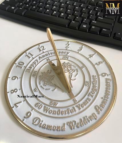 NauticalMart Wedding Anniversary Sundial Gift for Him or Her, Husband or Wife, Parents, Grand Parents, Couples to Celebrate Anniversary Unique Gift (60th Anniversary) - Image 2