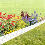 10 Pcs - Landscape Edging Faux Stone Garden Edging Border,17FT,7 in Tall Decorative Stone-Look Garden Border for Flower Bed Edging,Lawn,Landscaped Yard,Trees and Gardens,White - Image 5