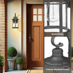 Outdoor Wall Light 2 Packs, Outdoor Porch Lights Wall Mount Exterior Sconces Lighting Fixtures Waterproof Outside Lantern Lamp for House Front Porch Patio Garage Doorway Garden - Image 4