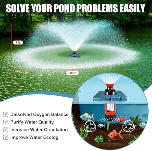 Goldlife Pond Fountain Aerator F1 1HP 750W 15000GPH Floating Fountains Pump - Image 2