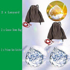 2 Pieces 80mm/3.15 Inch Clear Cut Crystal Prisms Suncatcher,Hanging Rainbow Pendants Glass Sphere Faceted Gazing Ball for Home Décor,Office,Garden Decoration,Super Sparkly and Flawless - Image 3