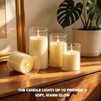 kakoya Flickering Flameless Candles Battery Operated with Remote and 2/4/6/8 H Timer Acrylic Led Pillar Candles Pack of 9 (D 3" xH 4" 5" 6") with Realistic 3D Wick Candles for Home Decor(Ivory) - Image 2