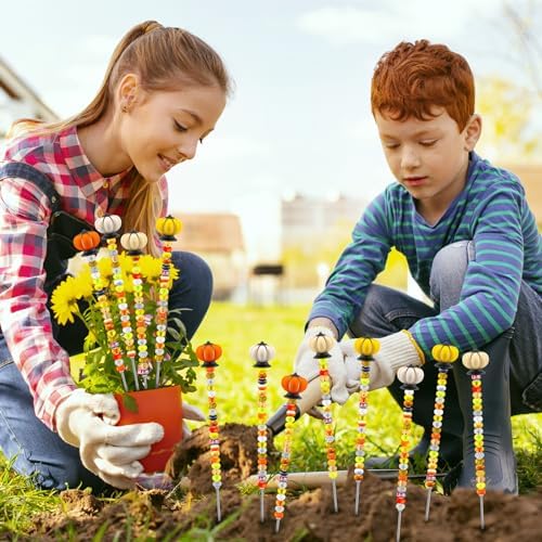Tigeen 236 Pcs Garden Stake DIY Fairy Wand Plant Stake, Autumn Pumpkin - Image 6