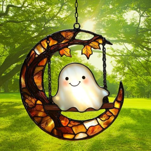 Cute Boho Ghost Acrylic Suncatcher - Image 3