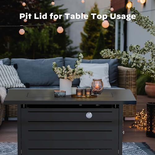 Ciays 42 Inch Gas Fire Pit Table, 60,000 BTU Propane Fire Pit for Patio - Image 5
