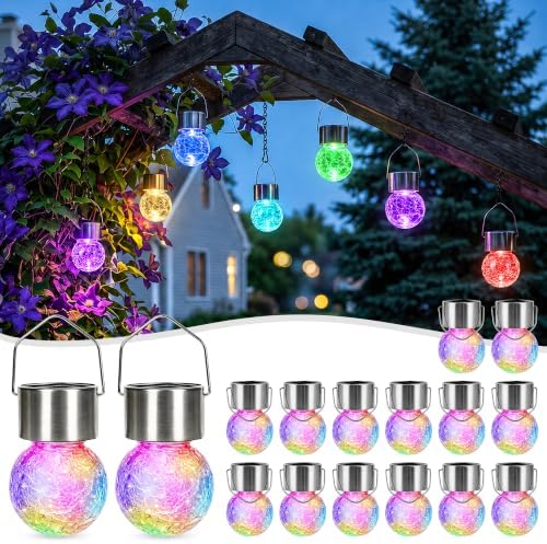SOLPEX Solar Hanging Lanterns Solar Christmas Lights Outdoor Ornaments 16 Pc by Solpex