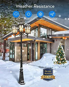 VIANIS 3-Head Outdoor Lamp Post Light Fixture, Black Outdoor Post Lights - Image 4