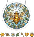 Bee Puzzle Acrylic Suncatcher Size 10 inches, Window Hanging Ornaments, Stained Glass Effect Garden Decor for Puzzle Lover by GIKZO