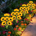 Solar Lights Outdoor 4 Pack 24 Solar Sunflower Flowers Lights Garden Decor by EDOF