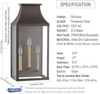 21" Large Classic Outdoor Wall Light Fixture,Exterior Sconce Lantern - Image 3