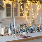 Hotop 28 Pcs Mini Artificial Christmas Village Tree Set Snow Christmas Pine Bare Branch Trees Xmas Street Lamp Post Miniature Park Bench Seat Cobblestone Street for Decoration(Delicate) - Image 6