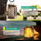 TomCare Solar Lanterns Outdoor, Flickering Flame Hanging Lights, 2 Pack - Image 4