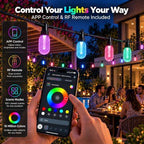 Outdoor String Lights for Balcony - 50FT RGBW Patio Lights with 20 Bulbs - Image 3