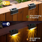 APONUO Solar Deck Lights 16 Pack, Solar Lights Outdoor Waterproof Led Solar Step Lights for Outside Stairs,Fence,Backyard,Patio（Warm White） - Image 3