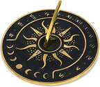 Nautical-Mart Brass Garden Sundial Clock - 8.5” Diameter Sundial Clock with Polished Brass Highlights by NauticalMart