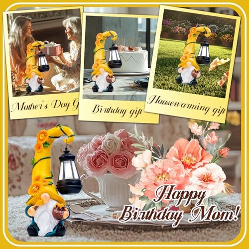 twinbling Birthday Gifts for Women Mom Garden Gnome Statue - Image 3