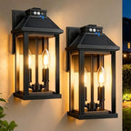 Solar Porch Lights Outdoor with Motion Sensor, Dusk to Dawn Waterproof Solar Wall Light with 3 Lighting Modes, Wall Sconce Light fixtures for Home Garage Porch Yard Front Door by Beikingsun