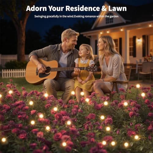 Outdoor Solar Lights Waterproof (8 Pack, 80 LED), Fairy Garden Decor, Fairy Tale Courtyard Decor, Firefly Lights, Solar Garden Lights, Solar Landscape Lights, Gifts for Women Who Have Everything - Image 2