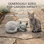 Stone Sleep Cat Statues Outdoor Decorative, Cat Memorial Statue for Yard Lawn Patio Porch, Garden Pet Grave Marker Figures, 9.44" L x 6.29" W x 4.33" H - Image 4