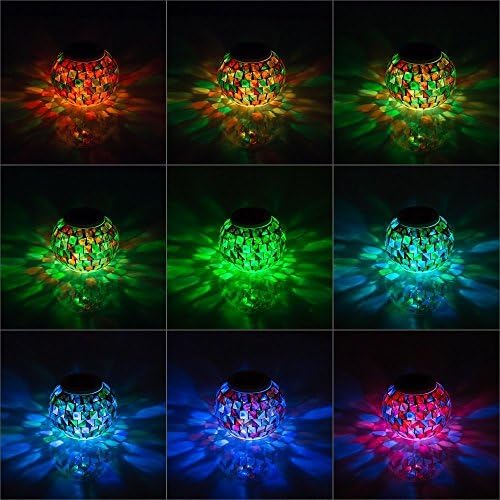 Solar Glass Ball Light Mosaic Jar Lights,Color Changing Globe Table Lamp Waterproof LED Night Light for Garden Patio Party Yard Outdoor Indoor Decorations (Ball) - Image 7