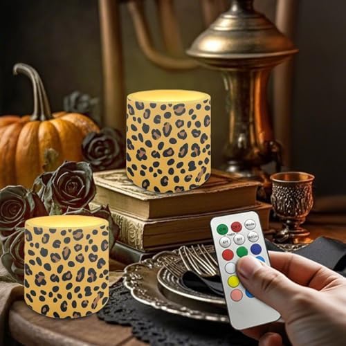 Tiger Flameless Candles Flickering Battery Operated 4 Pack Realistic LED Candles with Timer 12-Key Remote Control Decorative Lighting for Gardens Backyards Balconies 3" Dia - Image 2