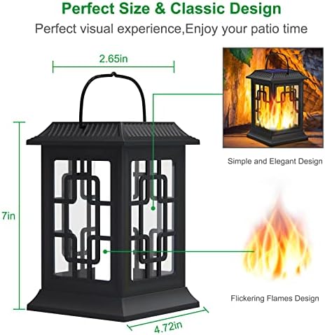 Solar Lanterns Outdoor Waterproof, Hanging Solar Lights 2 Pack - Image 3