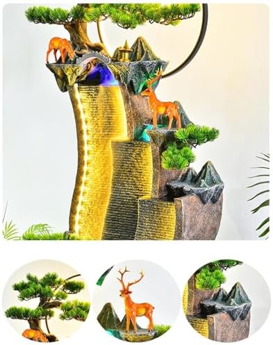 Cascading Rock Outdoor Water Fountain Creative Rockery Water Curtain Wall, Floor Circulating Water Ornaments, Living Room Courtyard Fountain Landscape for a Calming in Outdoor(M) - Image 3